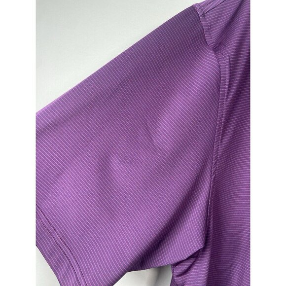 Peter Millar Summer Comfort Golf Polo Penn Tool Shirt 2XL Purple Stripe Stretch - Picture 6 of 12
